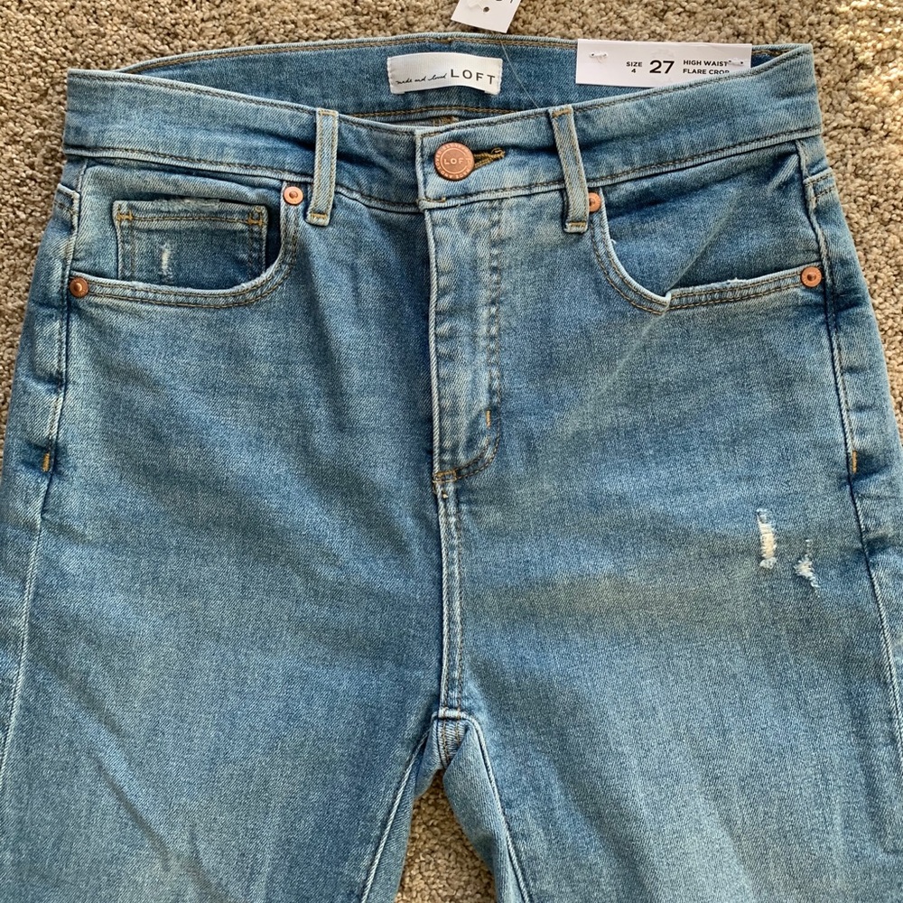 Loft High Waist Flare Crop Jeans